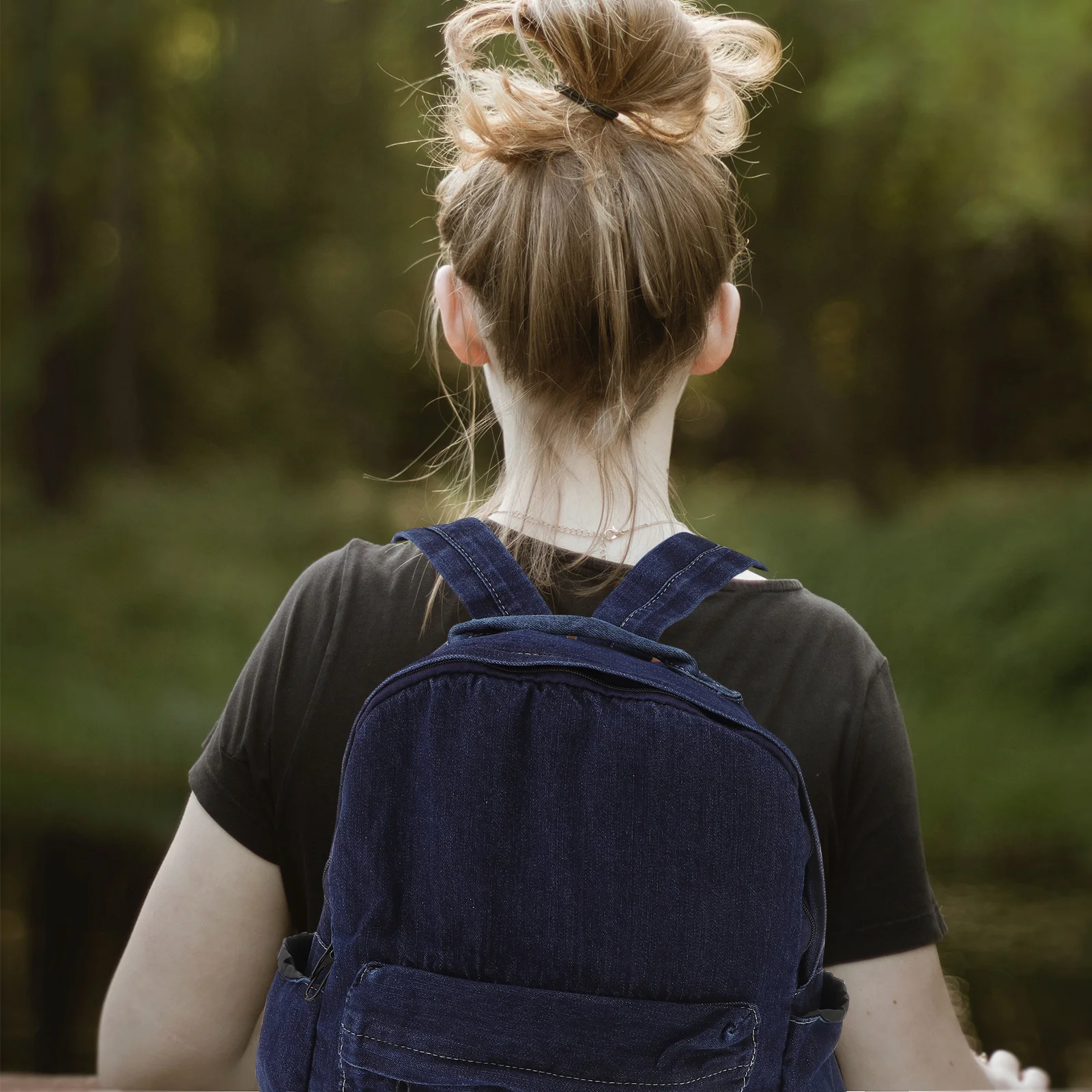 

Dark Blue Retro Denim Backpack Multifunctional Casual Travel Daypack Large Capacity School Satchel Rucksack for Students Girls