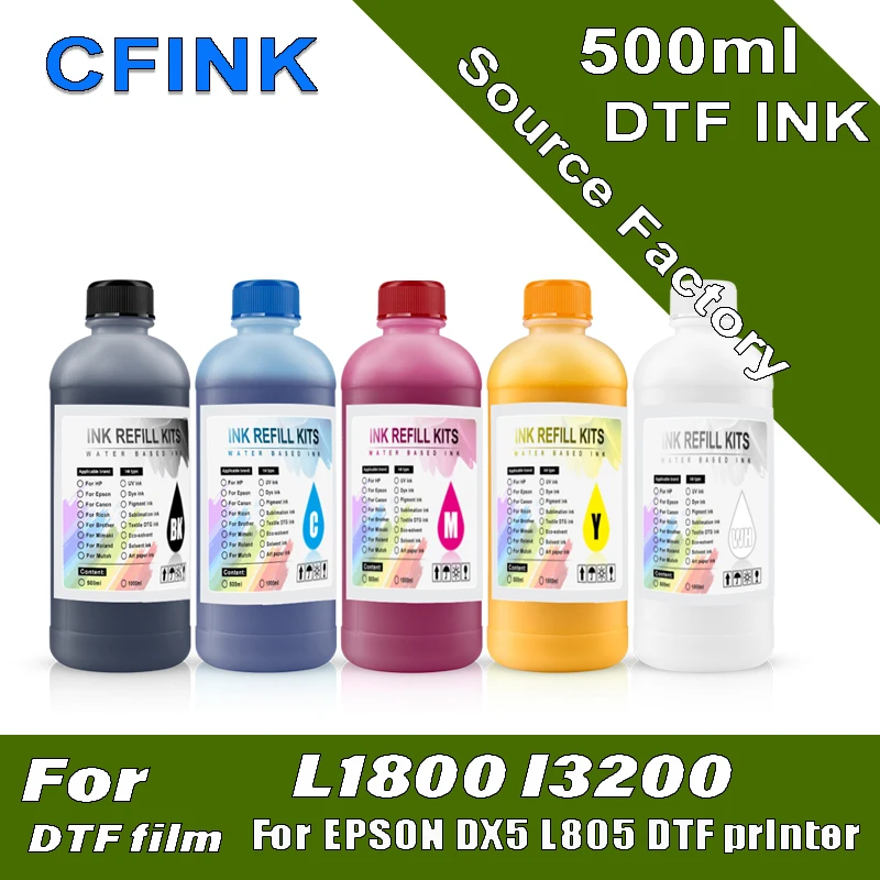 

Чернила DTF 500 мл для Epson L1800, L800, L805, DX5, DX7, I3200, I4720, I5113, для переводной пленки DTF, пленочные чернила для печатающей головки Epson I3200