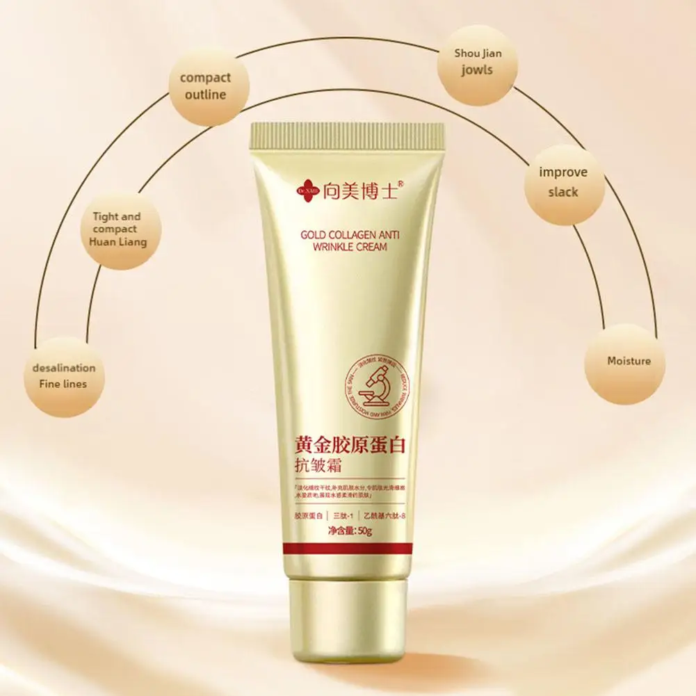 

1/2PCS Gold Collagen Tightening Cream Facial Moisturizing Golden Cream-Skin Care, Lasting Glowing All Skin Type Fade Fine Lines