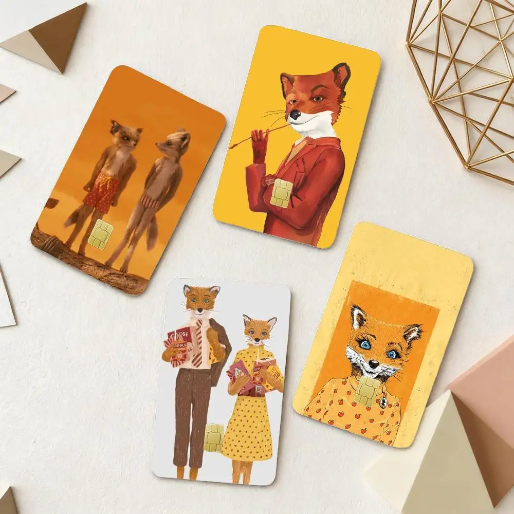 

Mr. Fox The Fantastic Card Stickers Small Waterproof Chip 4PCS Card Sticker Anti-Scratch