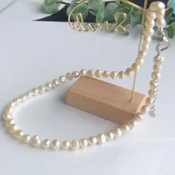 7-8mm Baroque Pearl Necklace Genuine Natural Freshwater Pearl Choker Necklaces For Women Jewelry Fashion Gift