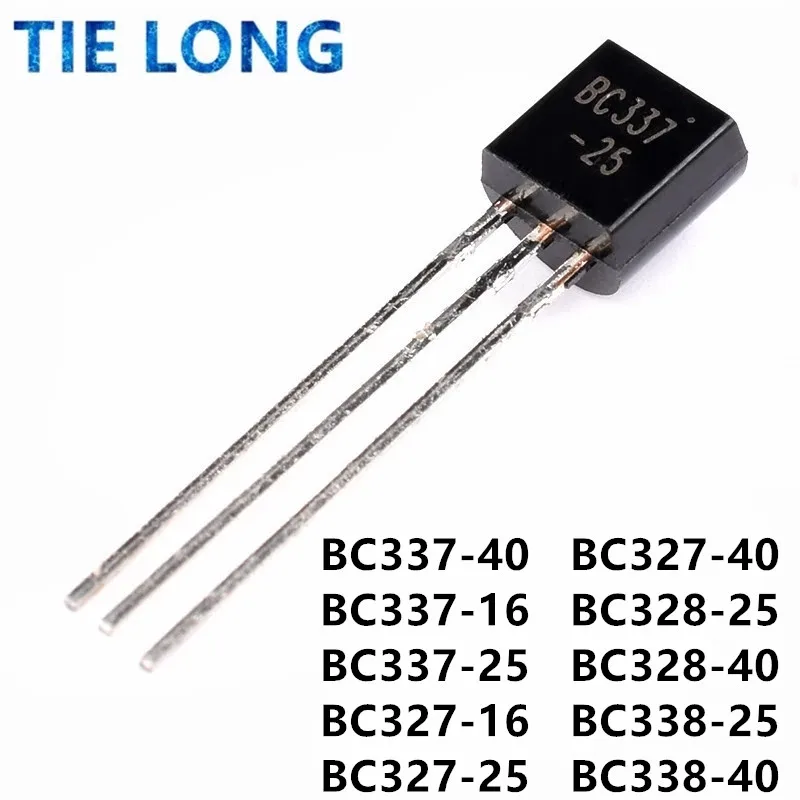 Transistor NPN BC337-40, BC337-16, BC337-25, BC327-16, BC327-25, BC327-40, BC328-25, BC328-40, BC338-25, BC338-40, TO92, BC337 TO-92, 50 Uds.