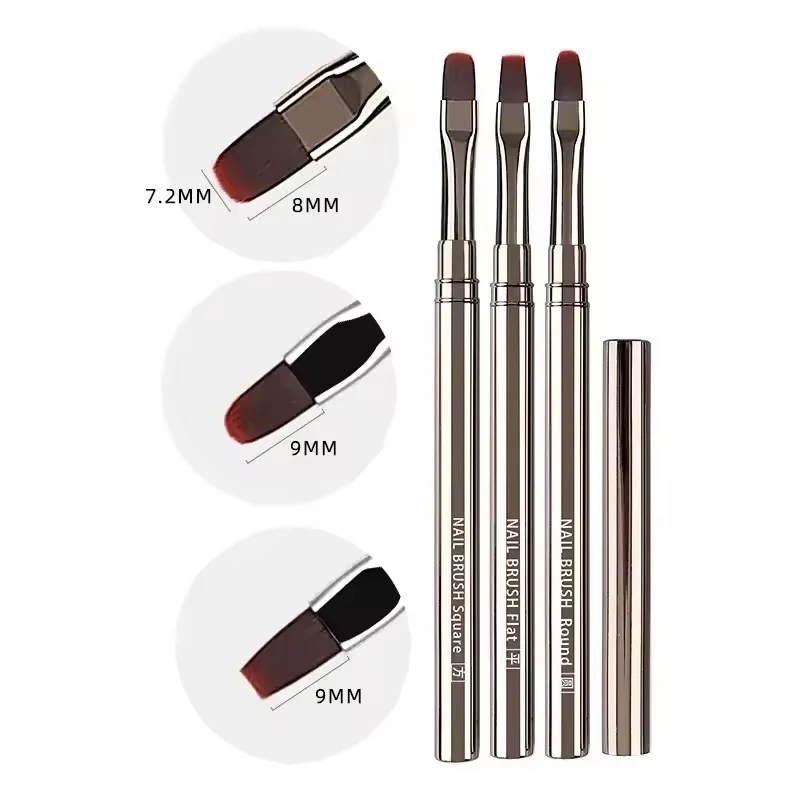 네일 아트 브러쉬 펜 3D 팁 패턴 메탈 바 네일 아트 브러쉬 12개 라이너 브러쉬 (긴 라인, 얇은 디테일, 정밀 드로잉용)