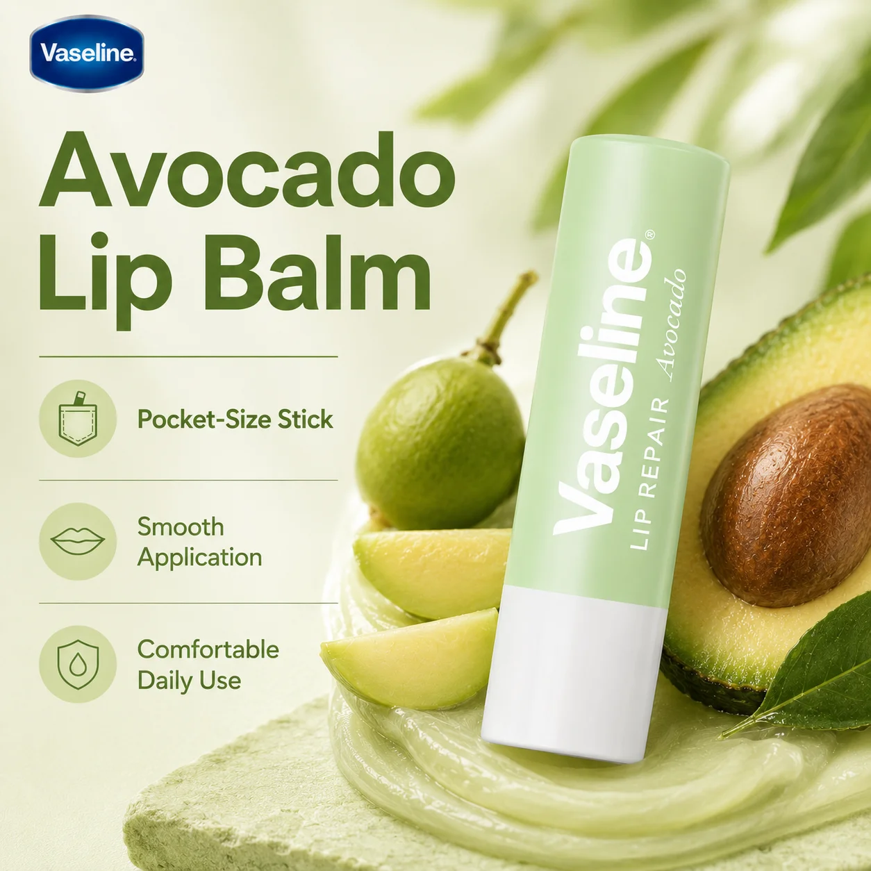 Vaseline Lip Repair Lip Balm Duo 2PCS 3.5g Original & Avocado Squalane Hyaluronic Acid Lip Moisturizer Christmas Lip Care Gift