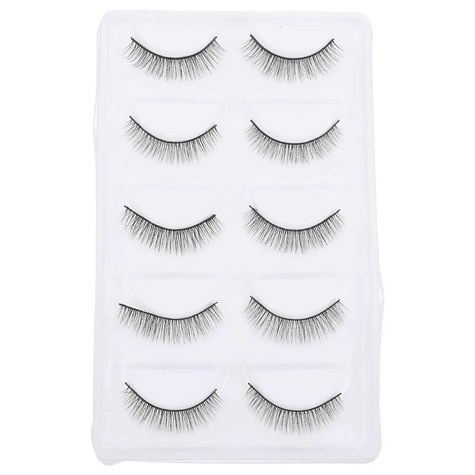 5 Pairs Eyelashes Long Natural Fiber Lashes For Wedding Party Long Eyelashes Daily Wear Makeup Tools