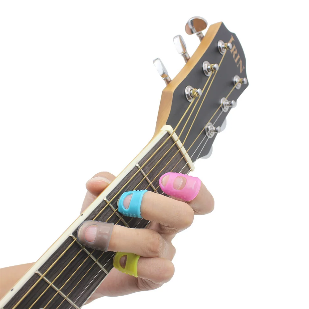 IRIN 4Pcs Guitar Fingertip Protectors Silicone Finger Guards for Ukulele Guitar Bass Finger Protector Guitar Parts & Accessories