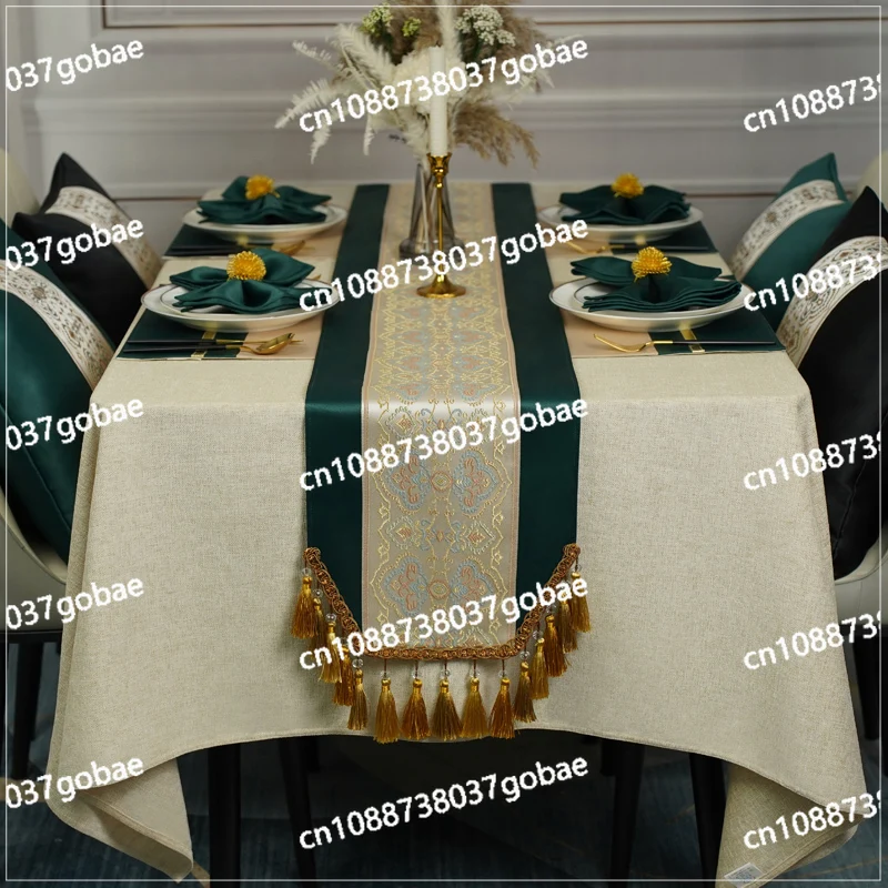 Tablecloth Light Luxury High-end Rectangular Conference and Exhibition Atmosphere Dining Table Tablecloth Custom Chinese