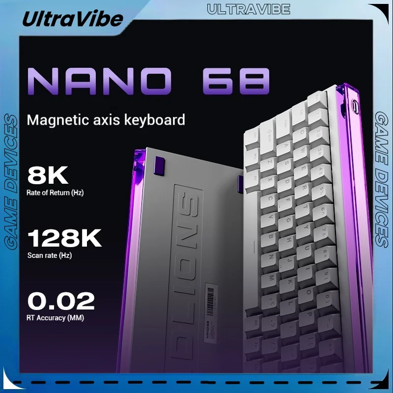 New Madlions Nano68 Pro Mechanical Keyboard Magnetic Switch Rgb Hot Swappable 0.01mm Rt Precision Esports Game Wired Keyboard