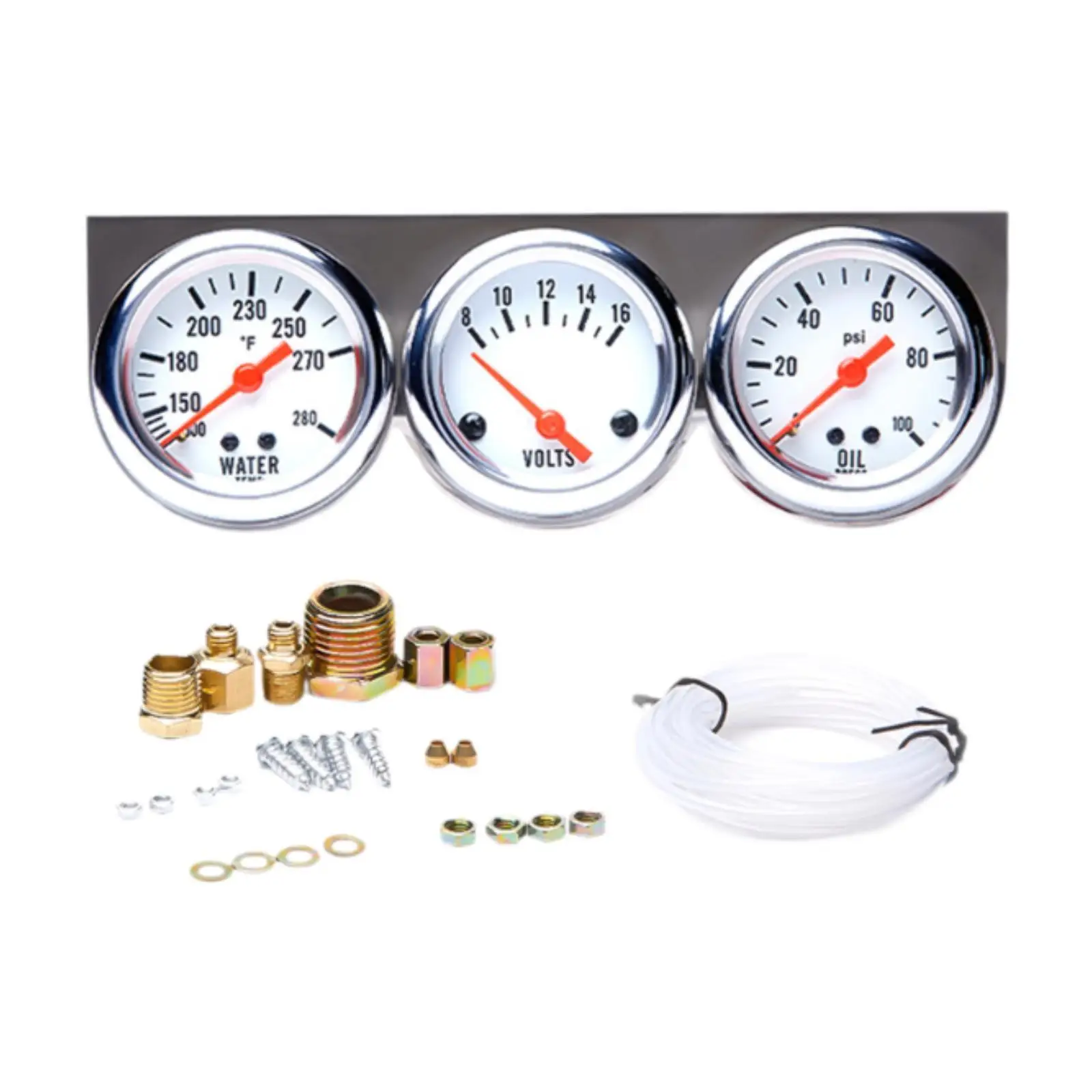 Car Triple Gauge Professional Easy to Install Car Accessories Replacement Gauge Meter Water Temp Gauge Oil Pressure Gauge