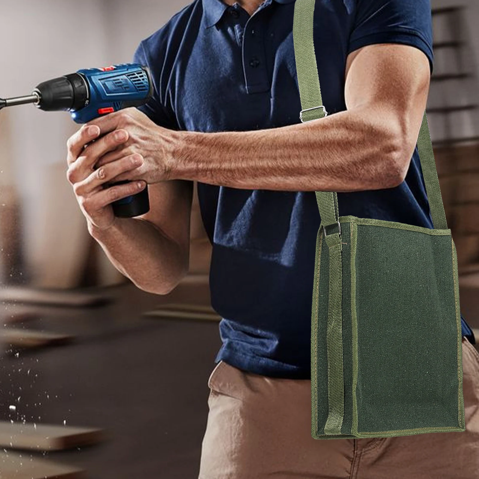 

Practical Canvas Tool Bag Organizer Heavy Duty Durable Electrician Storage Pouch Large Capacity Hand Tools Portable