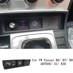 for VW Passat B6/ B7/ B8/ ARTEON/ CC/ R36 Car Charger Quick Charge Cigarette Lighter Splitter QC3.0 Cars Accessories