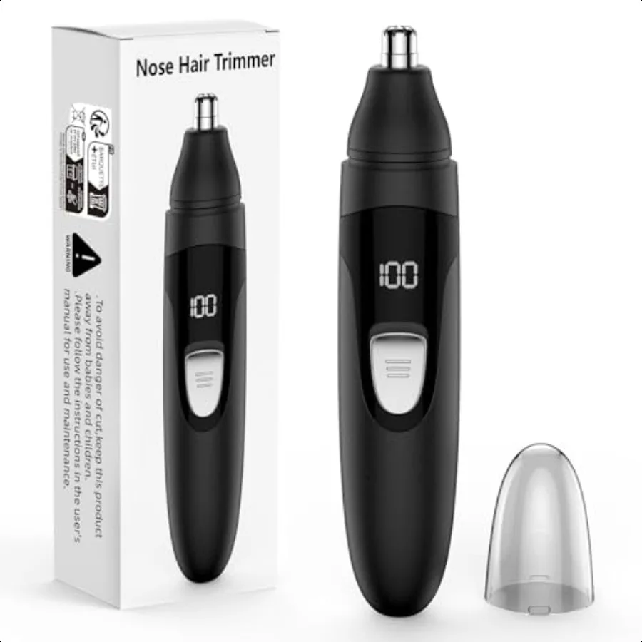 

Nose Hair TrimmerPainl Ear and Eyebrow Trimmer for Men with Dual Edge Blades Rechargeable Light Indicator Easy Washing Black