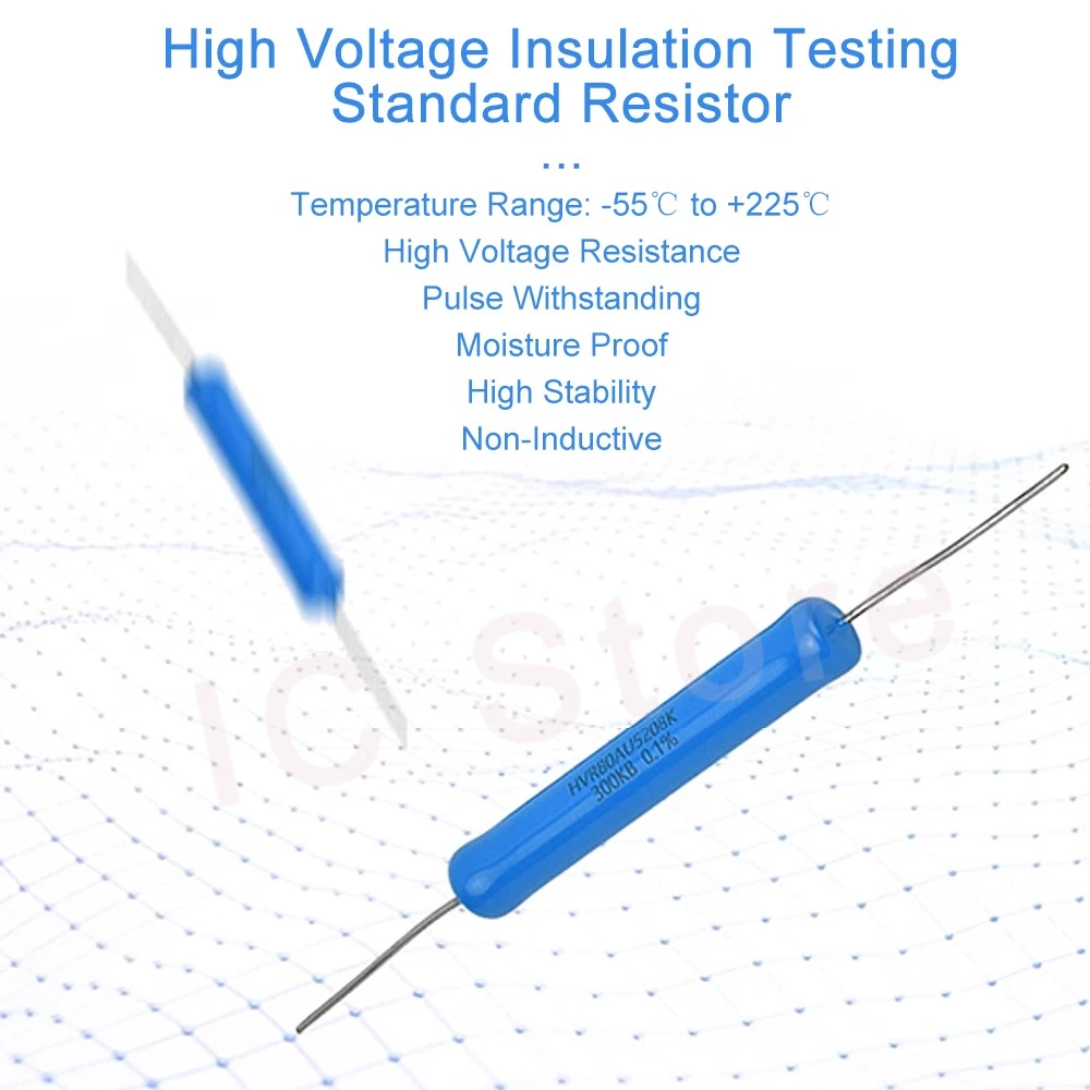 1 Buah HVR80 1% 3W 5W 10W Resistor Isolasi Tegangan Tinggi 10K 1M 500M untuk Sertifikasi Kalibrasi Uji Tegangan Tahan