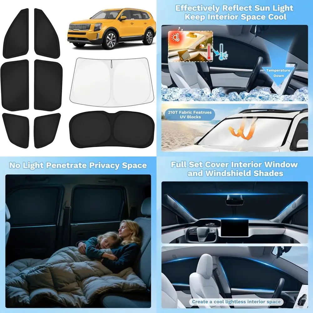 

Full Set 8PCS UV Block Sun Shades for 2020-2025 Side and Rear Windows, Privacy Protection, Ideal for Camping, Blackout Accessori