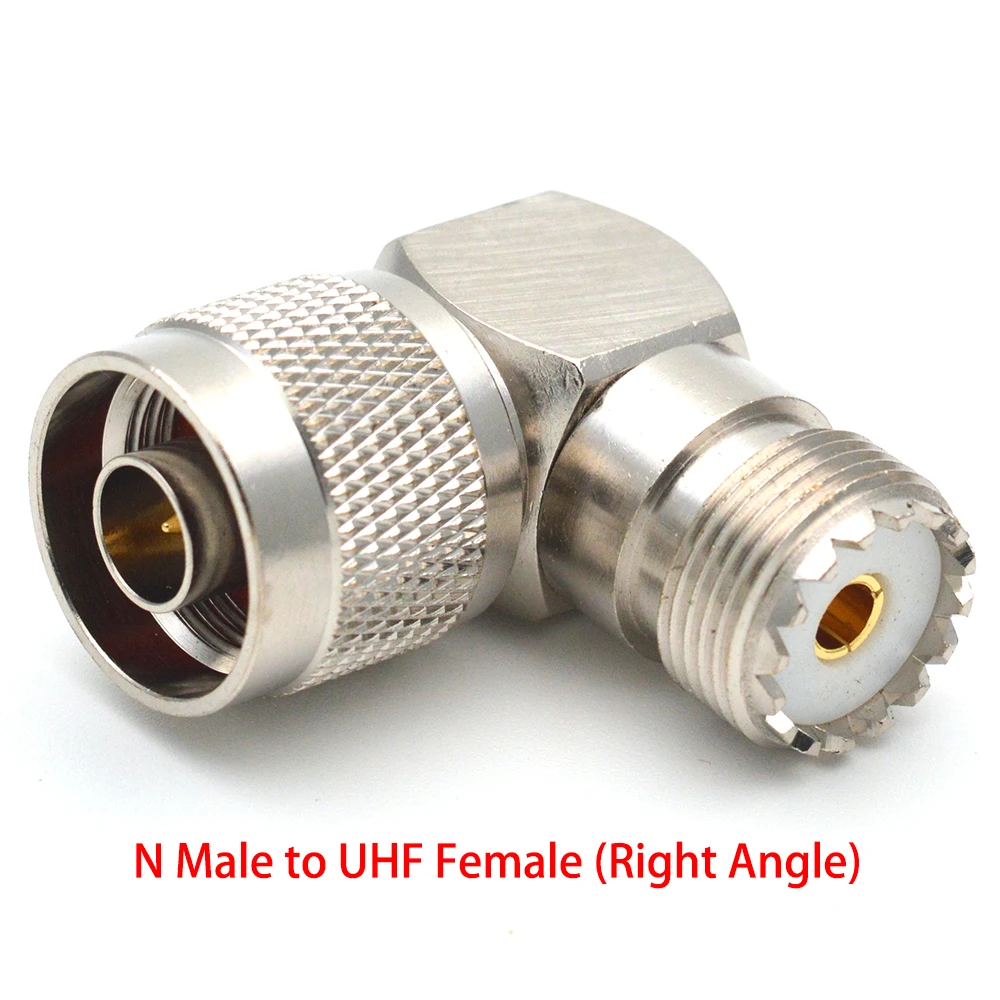 ذكر وأنثى UHF إلى N محول ، ذكر أنثى موصل ، SO239 ، PL259 إلى L16 ، SO-239 ، PL-259 إلى N نوع ، مستقيم الزاوية اليمنى ، النحاس النحاس المحورية ، 1 قطعة