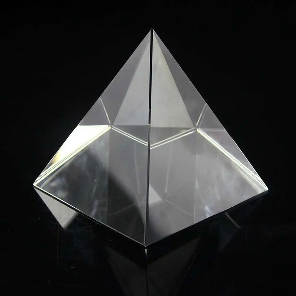 1Pcs 60Mm Glass Pyramid Crystal Prism Creates Rainbow in Sunlight Meditation Desk Ornament Home Decor Optical