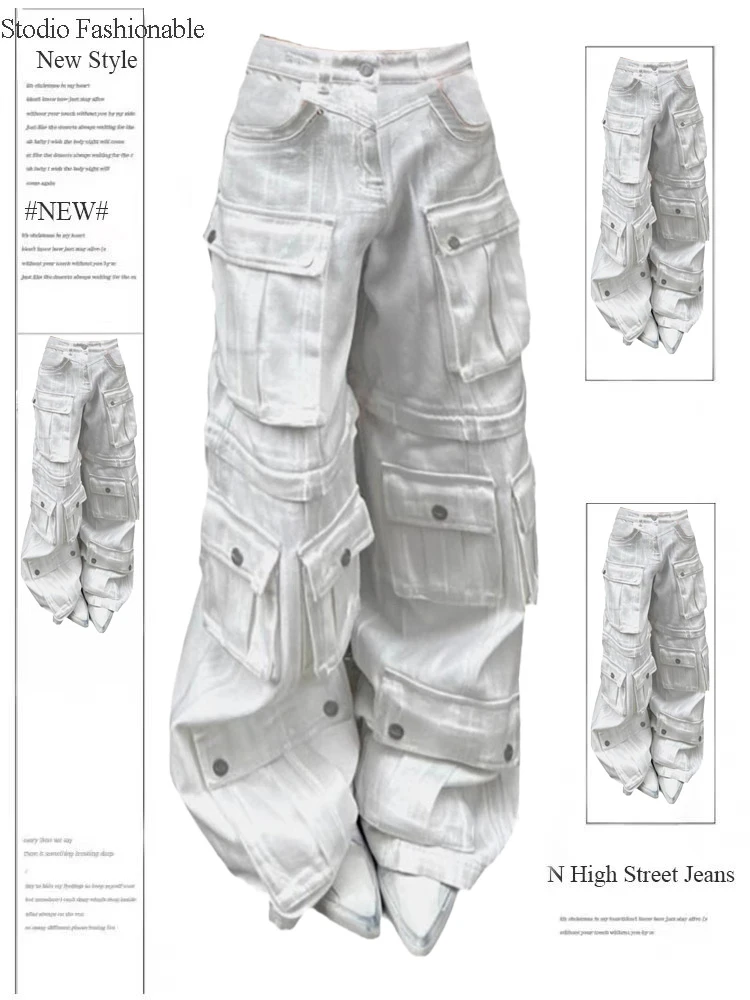 

Осень-зима женские унисекс Harajuku Cargo Jean японский Abi Y2K уличная одежда High Street мешковатые джинсовые брюки для мам гранж киберпанк