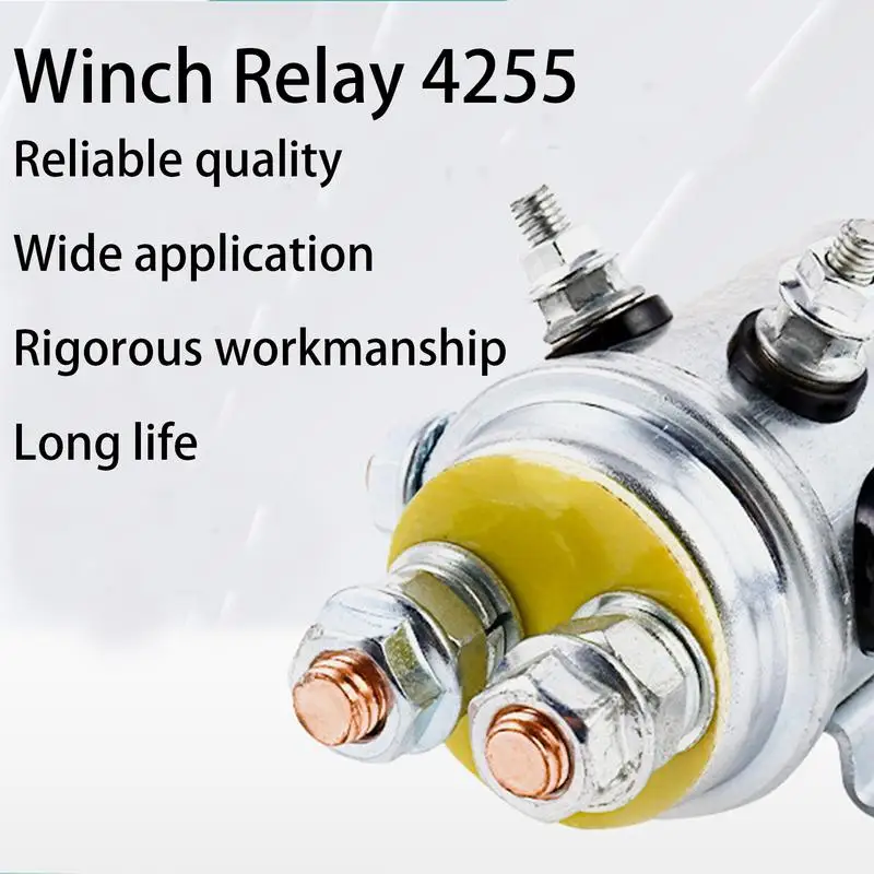 Winch Solenoid Relay Winch Relay 12V Motor Starter Relay Continuous Duty for Winch Motor Marine Golf Cart Car Trailer Autocrane