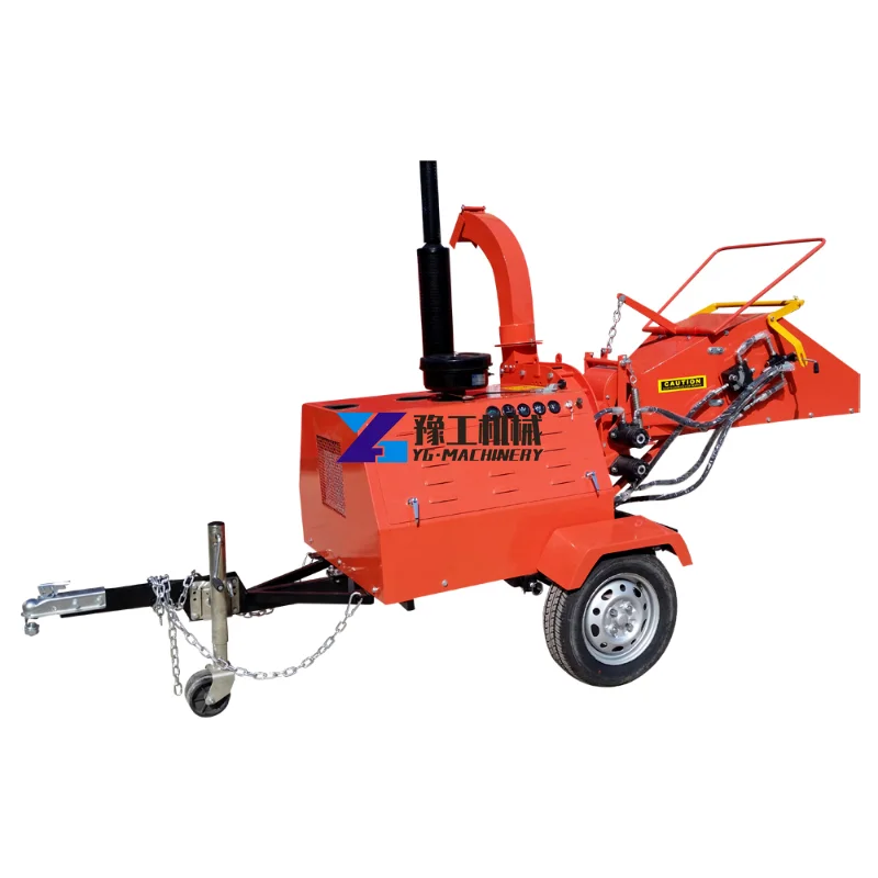 Hot Sale 50 Hp Self Powered Diesel Wood Chipper Machine Hydraulic Feeding Mobile Wood Chipper Shredder