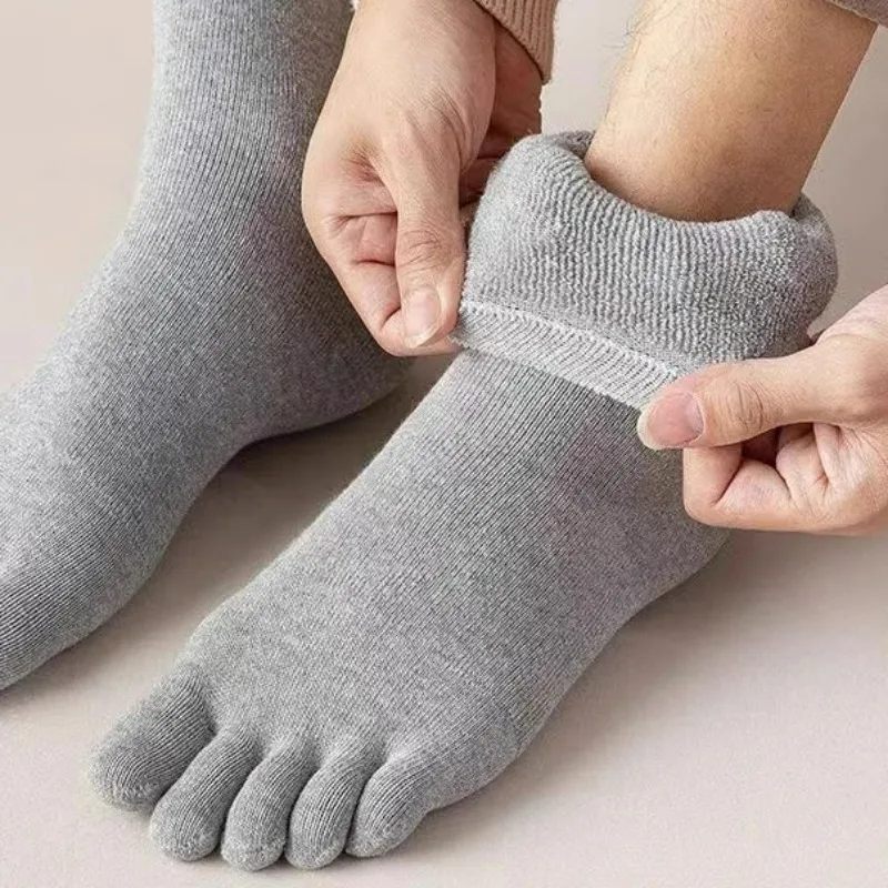 Odor Proof Five Finger Sock Multicolor Soft Sweat Absorption Mid Length Cotton Socks Neutral Lightweight Toe Protection Hosiery