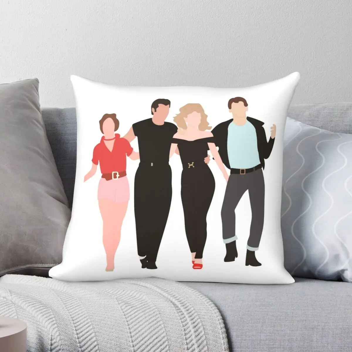 Grease Dance Scene Square Pillowcase Polyester Linen Velvet Pattern Zip Decor Sofa Seater Cushion Cover 18