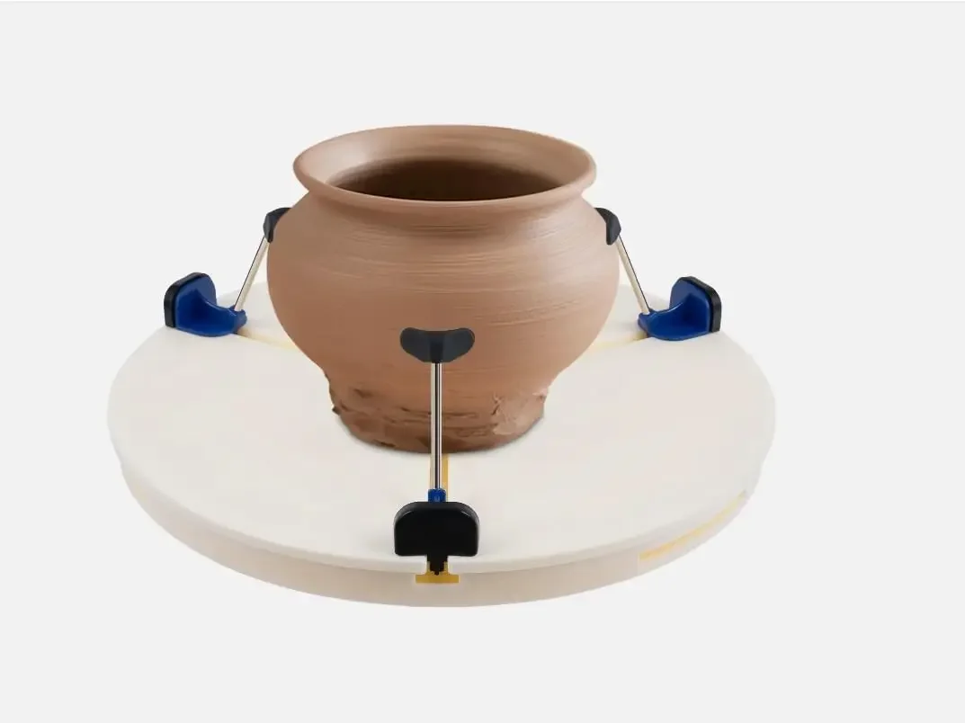 

Portable Pottery Machine Turntable Clamp Pottery,15.35inch Adjustable Ceramic Art Repair Tool,Ceramic Trim Holder Centers Clip