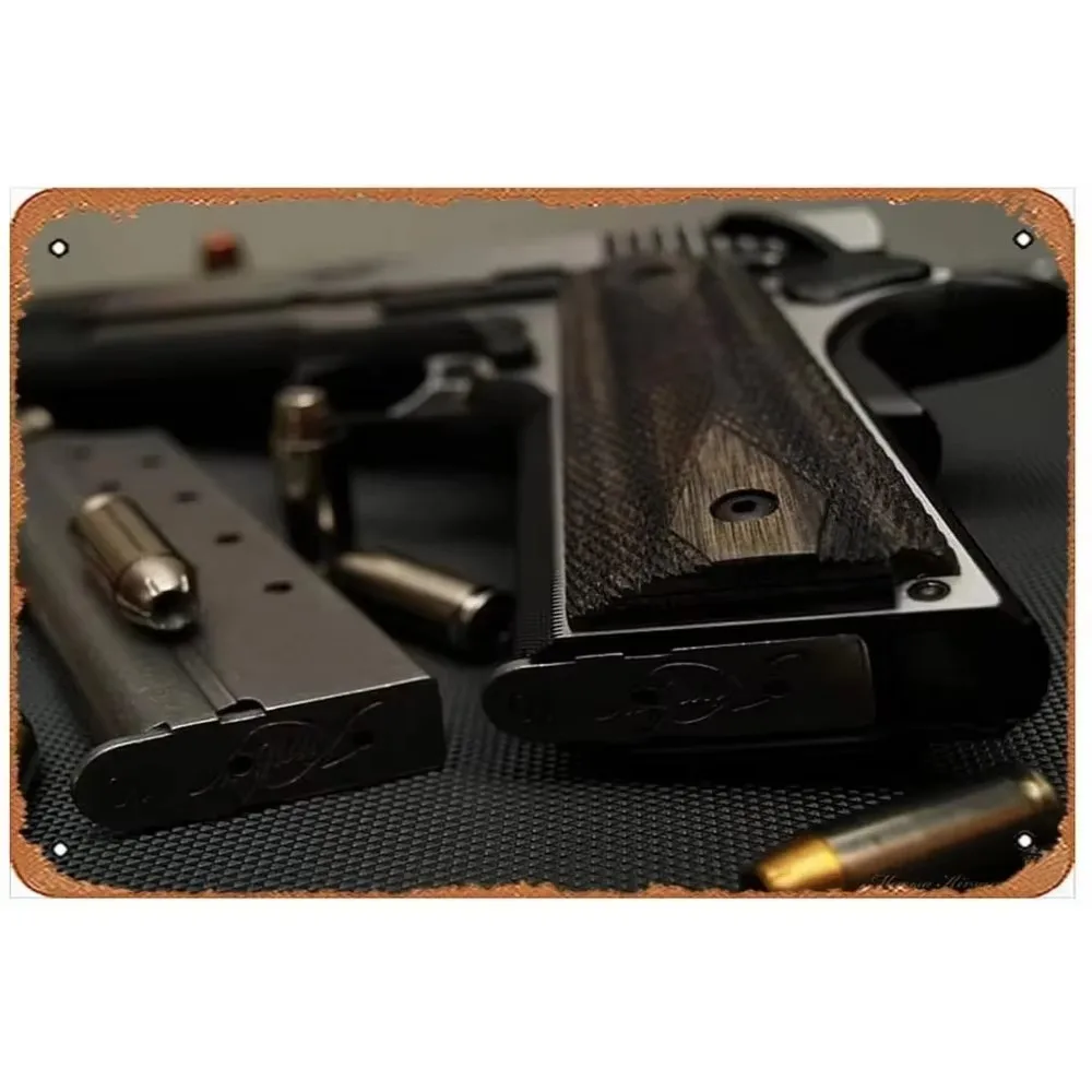 Vintage Retro Airsoft Pistol Metal Sign - Classic Tactical Gear Wall Art Decor Plaque for Collection Perfect Decor for Man Caves view 4