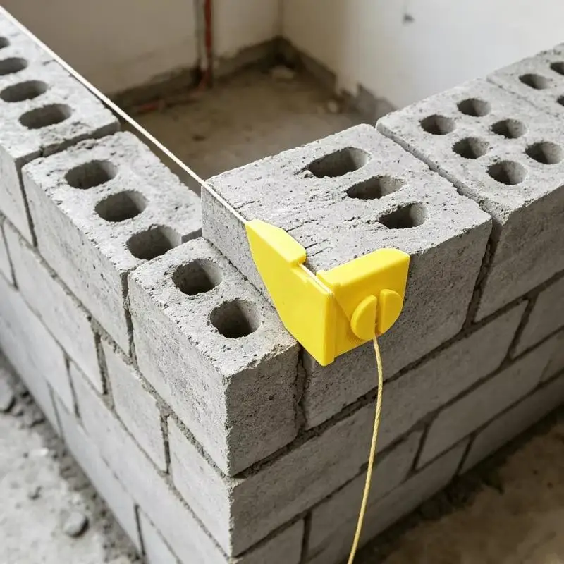 Yellow Plastic Brick Line Clamp Portable Bricklaying Auxiliary Tool for Home Construction DIY Masonry Projects Gift