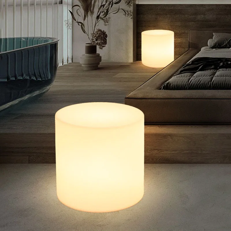 Bedside Table Floor Lamp Bedroom Nightstands Luxury Round White Night Chests Smart Bedside Table with Charger Korean Furniture