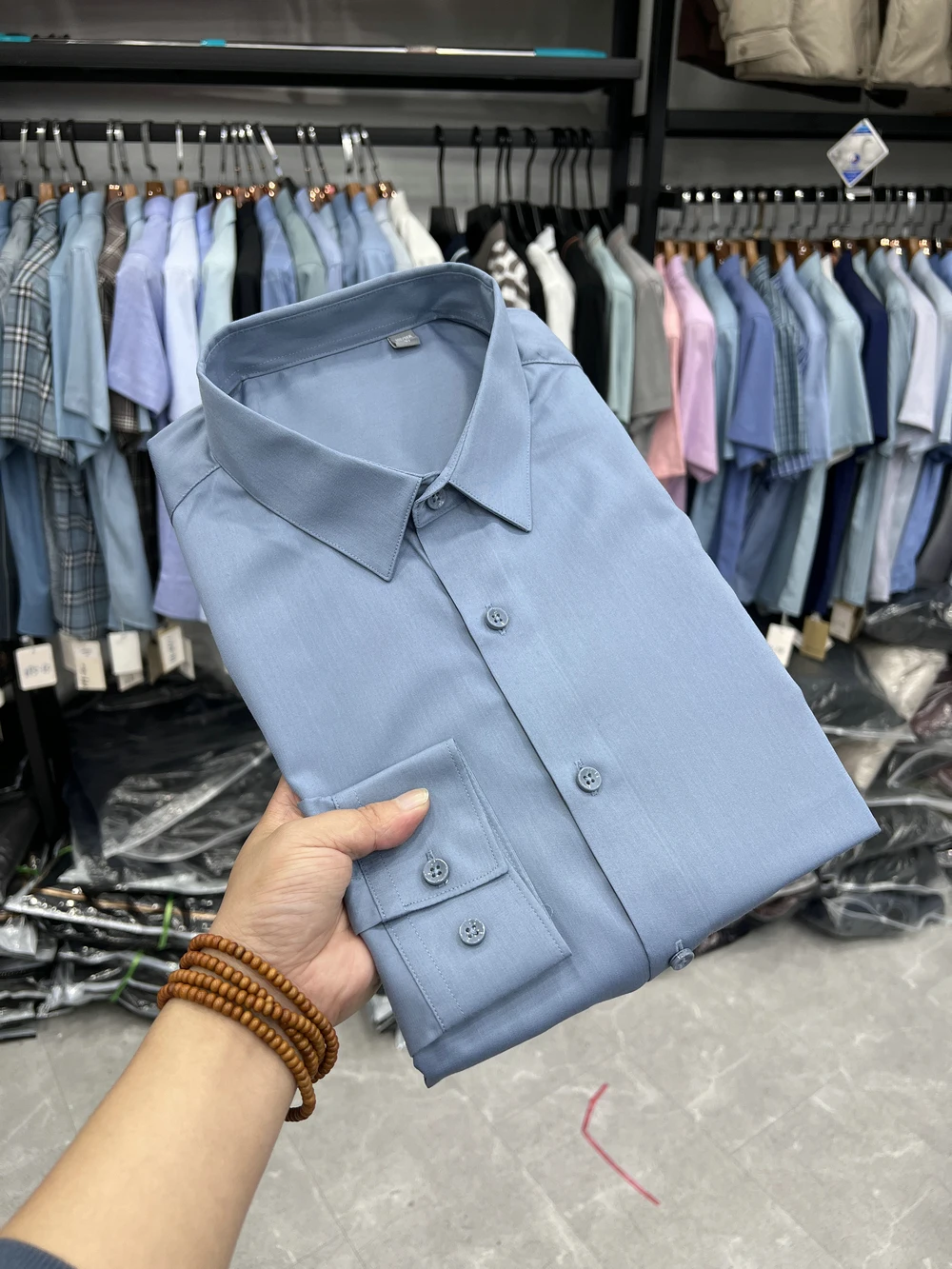 

Dujia Casual Long Sve irt Thin Soft Skin-friendly Pure Color Busin Boting irt for Men Daily Wear Polyester Blend