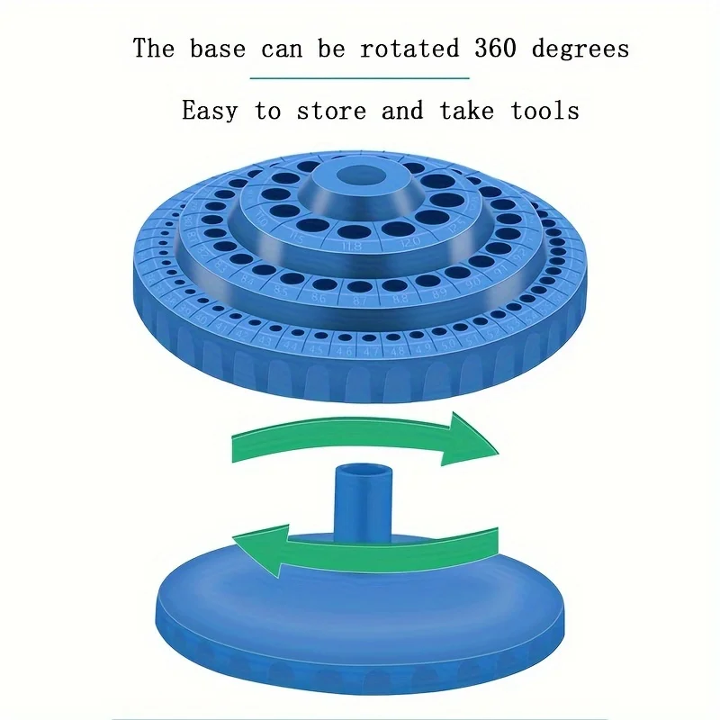 Rotatable Parts Box, Storage Accessories Tool Rack Box 1pc Hardened Drill Bit Storage Box, Tap Milling Cutter Grinding Head,