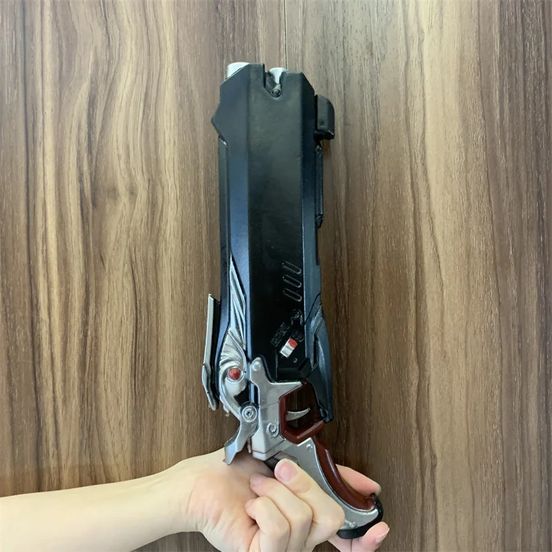 Game OW Black Death Revolvers Weapon Gun 1:1 Cosplay Safety PU Gift Outdoor Toy Rubber Soldier 76 D. va Tracer No Shooting