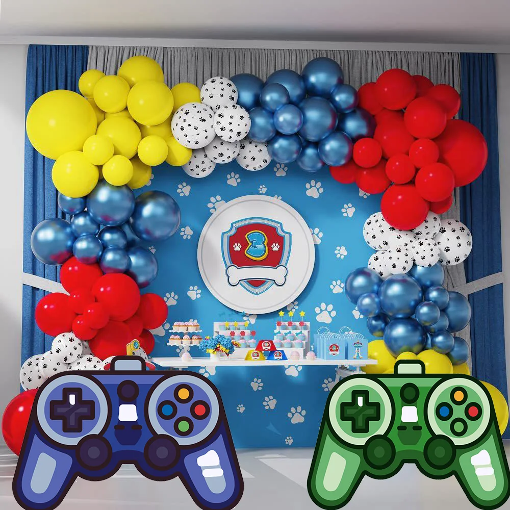 

18/24/36inch Game Party Cardboard Blue Green Game Shape KT Board Bakcdrop for Baby Shower Boy Birthday Theme Decor Cutouts