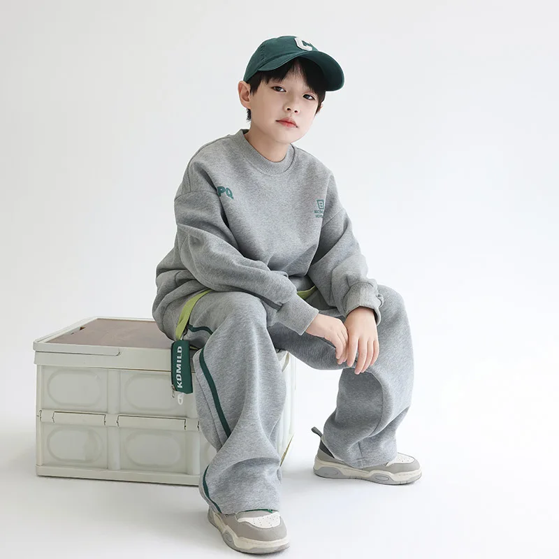 

Boys Sweater Set Autumn Cotton Round Neck Children's Clothing Children's Sports Autumn Clothing