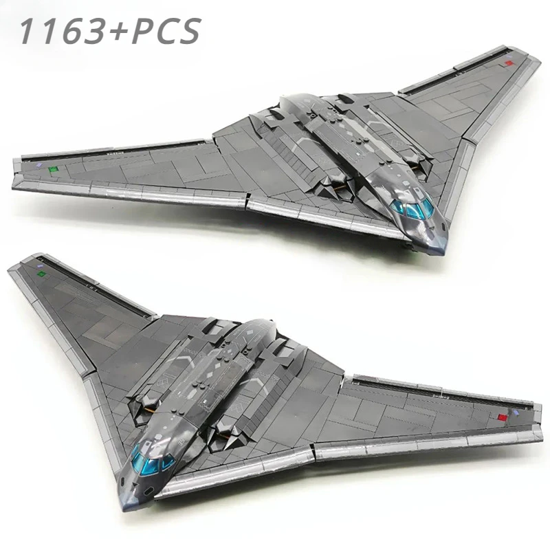 

1163PCS New Military MOC Stealth Strategic Bomber Model Building Blocks DIY Fighter Model Bricks Toys For Children Boy Gifts