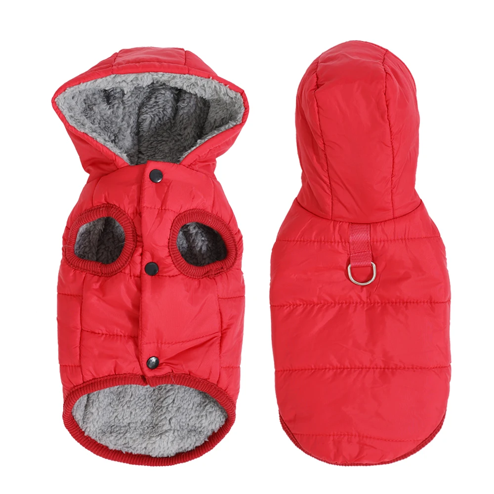Hundebekleidung für den Winter, warme Jacke mit Kapuze für kleine Hunde und Katzen, winddicht, weiches Fleece, Welpenmantel, Weste mit D-Ring, für Dackel und Yorkshire Terrier. – Detail 7