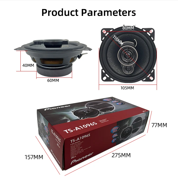 

Factory Cheap Price 4\" Coaxial Car Sound Speaker 3 Way 12V Audio 200W Max Iron Material Speaker Accessories(1pair speakers)