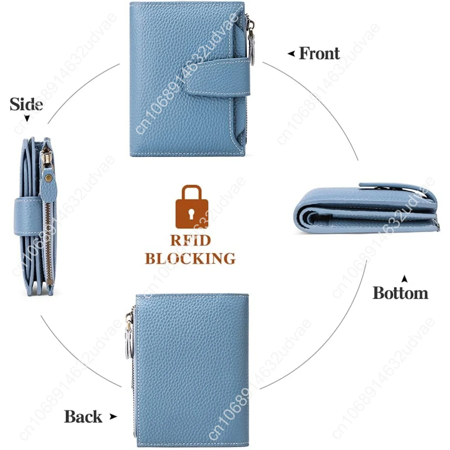 FALAN MULE Small Wallet for Women Leather Bifold Compact RFID Blocking Small Womens Wallet