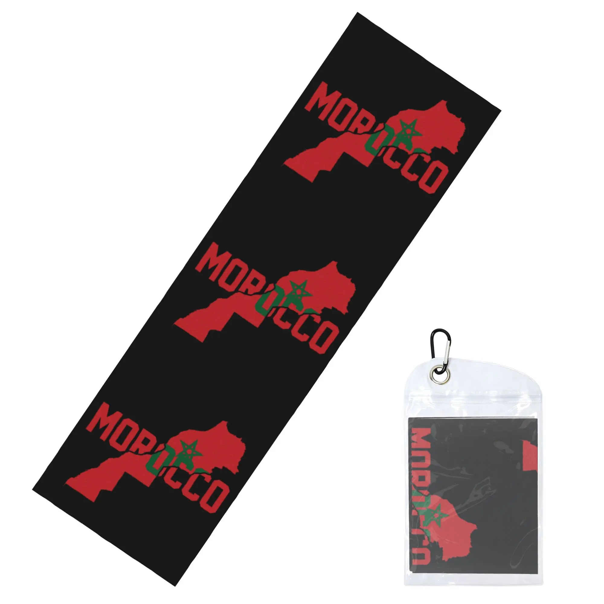 Morocco Flag Map Moroccan Towel Quick Dry  Super Soft  Fitness and Outdoor Activities Towels