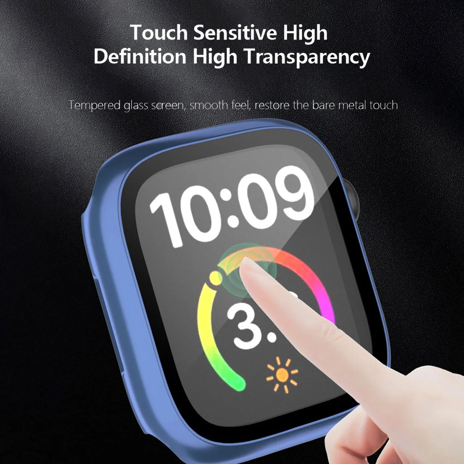 زجاج + غطاء لساعة أبل 44 مللي متر 40 مللي متر 42-38-41 مللي متر 45 مللي متر واقي للشاشة ممتص للصدمات سلسلة ساعات أبل 9 8 7 6 5 4 3 se Accessori