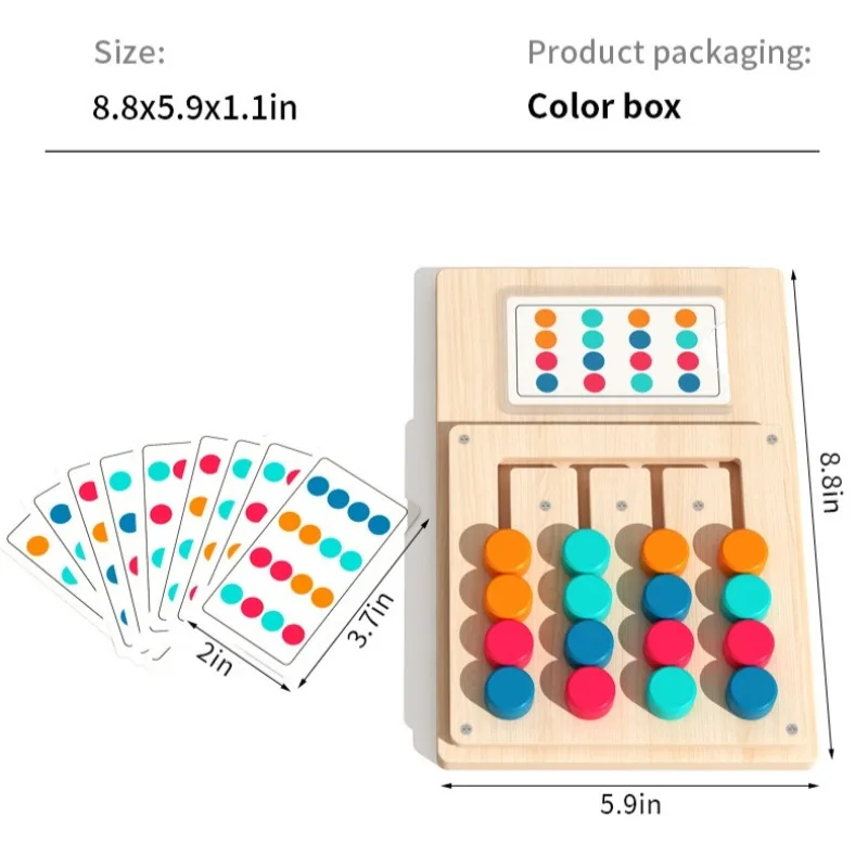 Kids Montessori Color Shape Matching Cognition Learning Board Logic Thinking Training Hand Eye Coordination Toddler Toys Gifts view 6