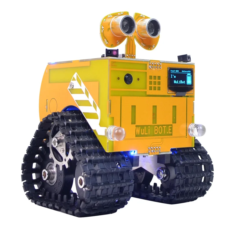 1-компонентный программируемый робот Wulibot Mixly + Scratch, двойной графический программирующий робот, желтый автомобиль, стандартная версия