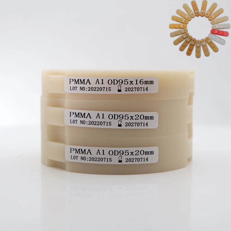 

5PCS OD95mm Dental PMMA Block Temporary Denture Material Single Layer