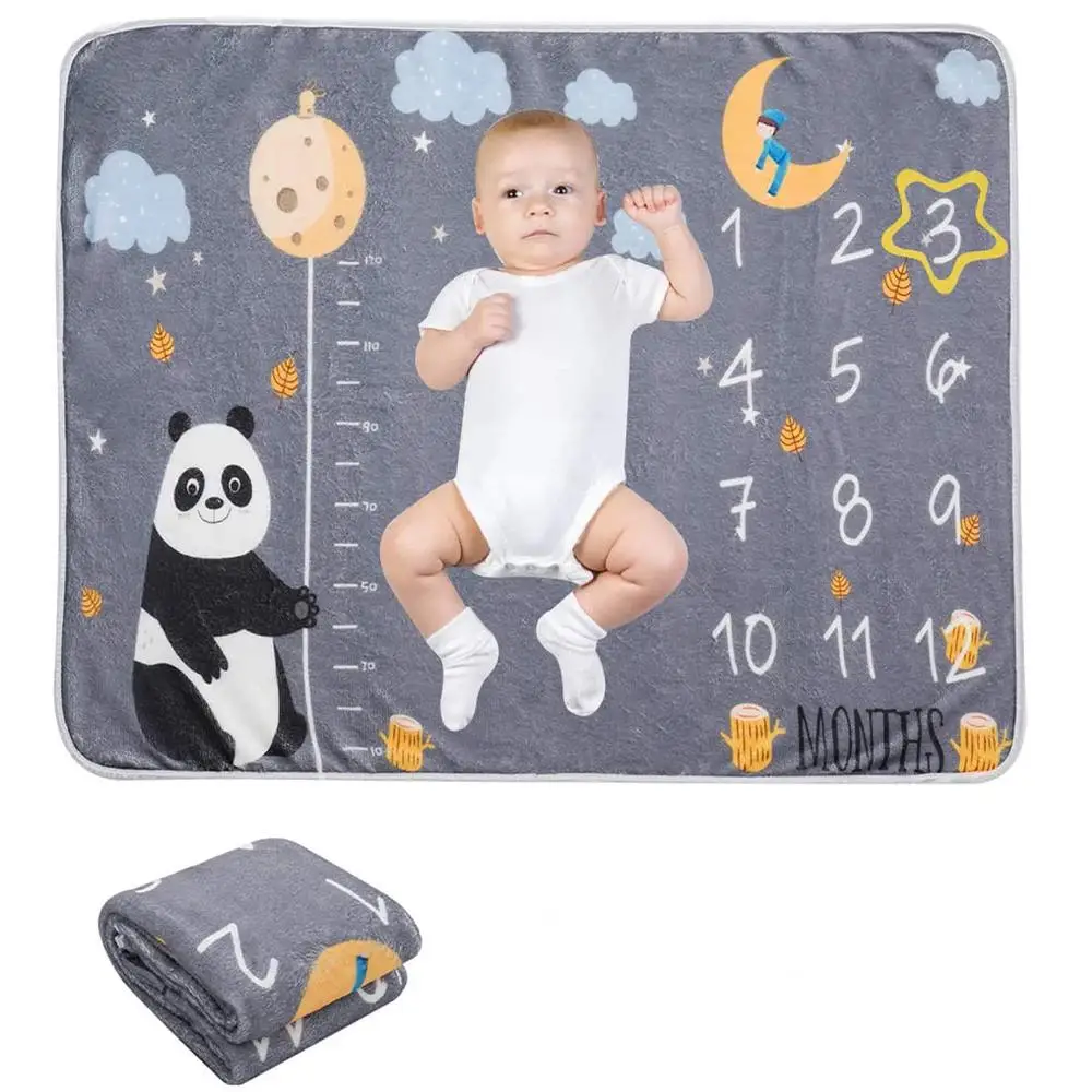 VIKAMA الطفل النمو الشهري معلم بطانية الوليد التقويم مخطط النمو 100 يوم الذكرى صور الدعائم بطانية