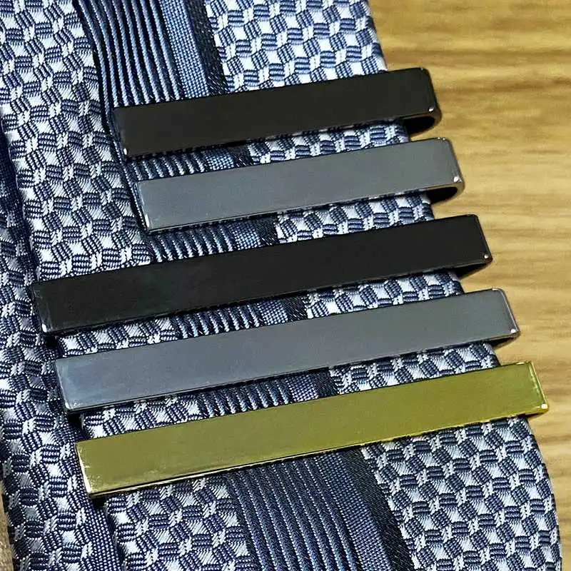 Clip de corbata, accesorios de corbata, corbatas de estilo de moda para hombres, cierre de barra Simple en tono metálico, broche práctico, pasador