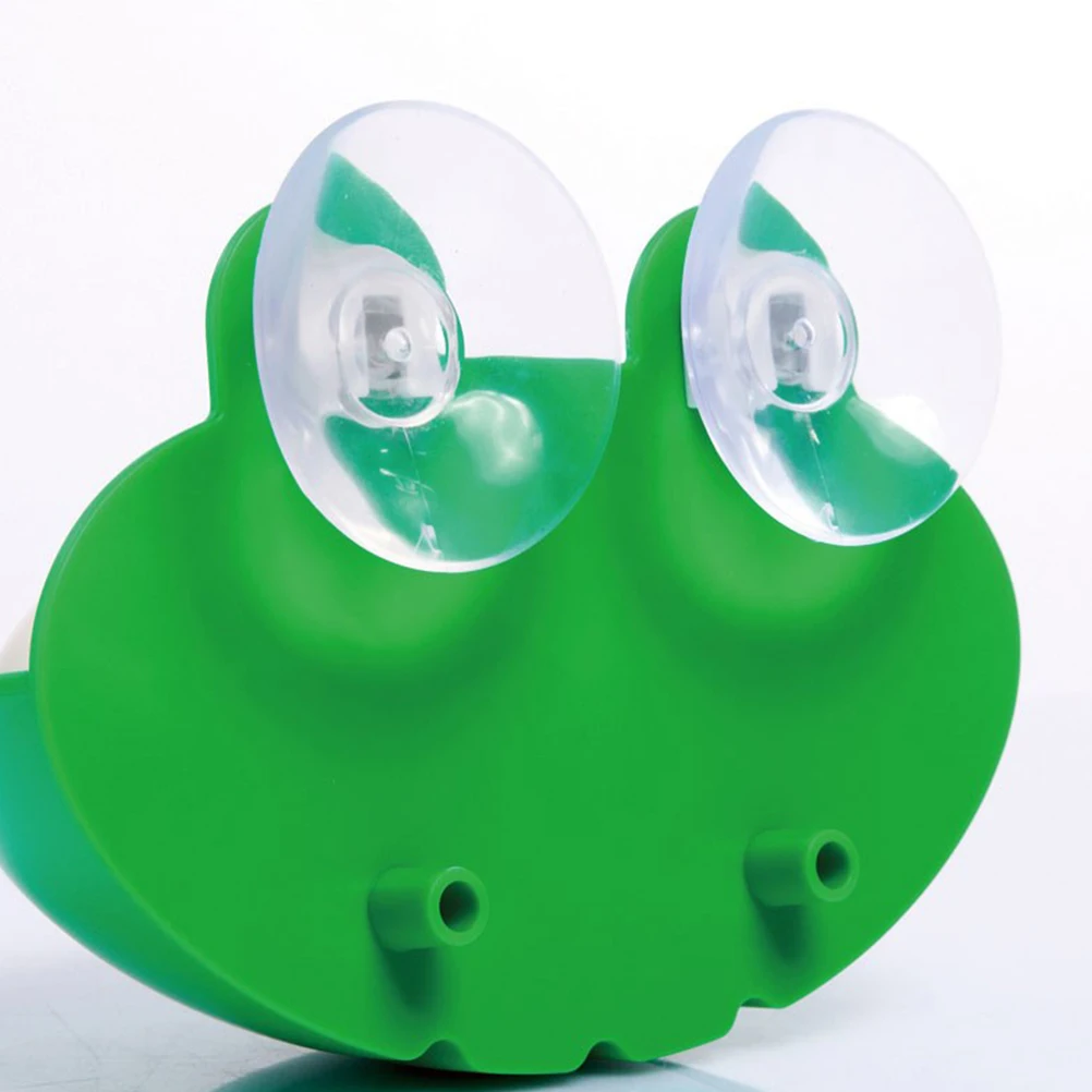 

Creative Suction Cup Soap Box Strong Hold Cartoon Design Drain Hole Easy Install Bathroom Kitchen Accessory Green