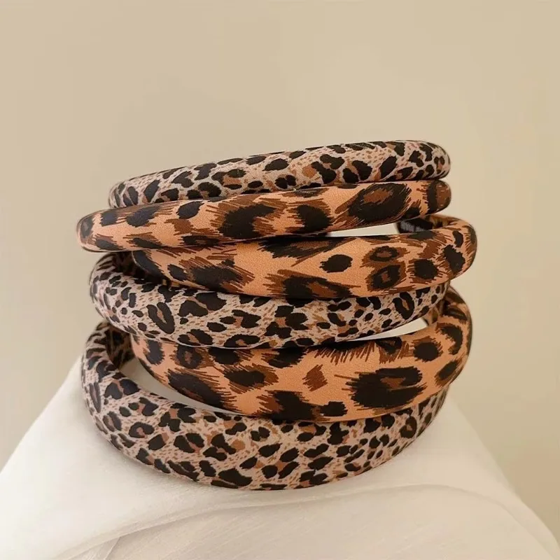 Cool and Sweet Leopard Headband for Girls Wide Hair Hoop for Makeup and Face Cleaning Diademas