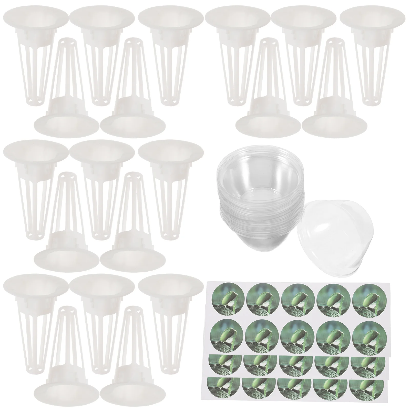 

30set Hydroponic Growing Kit Transparent Dome Indoor Plant Germination Reusable Microgreens Sprouting Trays Hydroponics System