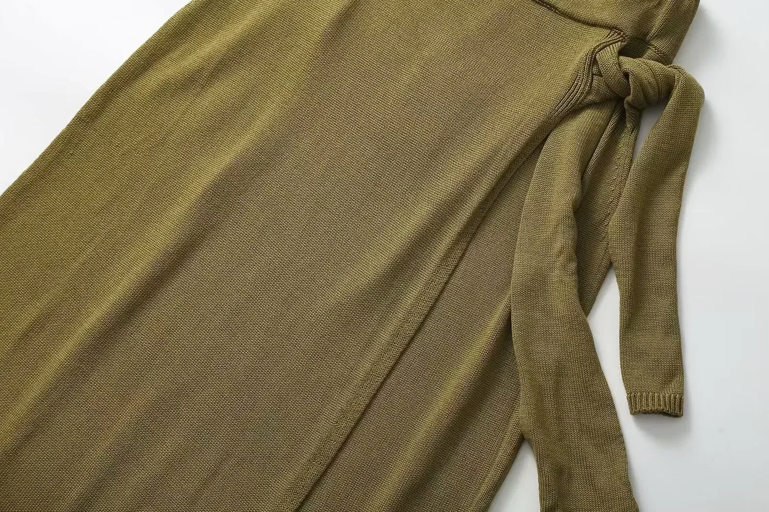 Dames 2023 Mode Chique Strik Decoratieve Elastische Taille Midi Rok Retro Hoge Taille Split Rok Mujer