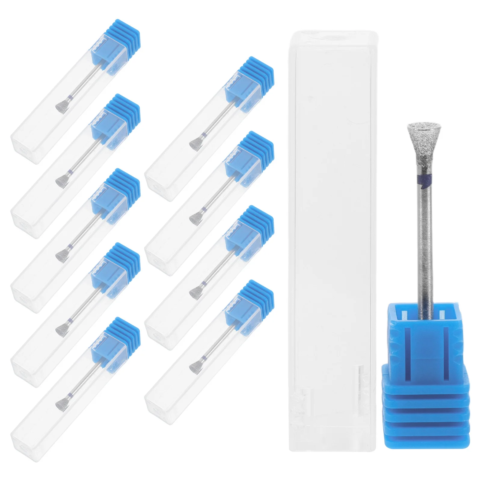 Accesorios de taladro eléctrico para uñas, brocas de acero de tungsteno para alisar las uñas, pulido, eliminación de cutículas, piel muerta gruesa acrílica, 10 Uds.